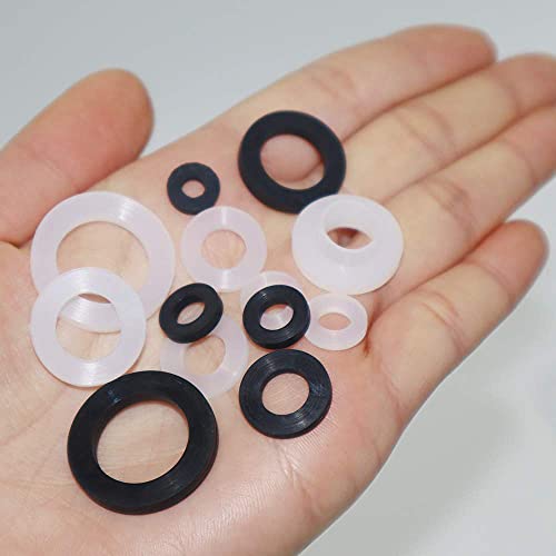 ZDBB 135 Pcs Flat Washer,Silicone and Nitrile Rubber Assortment Kit, Used for Faucet,Shower Head, Garden Hoses, Reusable Flat Washer O Rings - size: OD: 31, 25, 24, 19, 15, 14.5, 11, 9mm