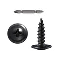 Wensilon（500 pcs）#6×5/8" Phillips Truss Head Wood Screws Black Galvanizing Quick Metal Self Tapping. - color: Black, size: #6×5/8"