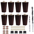Couch Legs Square Bed Feet, 5 inch, Dark Brown, Set of 8 - color: 8sets, size: 5inch