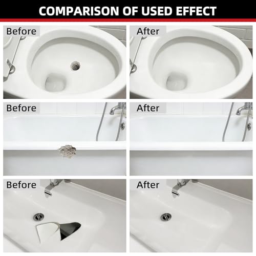 Tub Repair Kit White, Porcelain Sink Repair Kit for Fiberglass, Acrylic | Fix Chips, Cracks, Scratches & Holes in Bathtub, Toilet, Shower, Ceramic Tile, Enamel