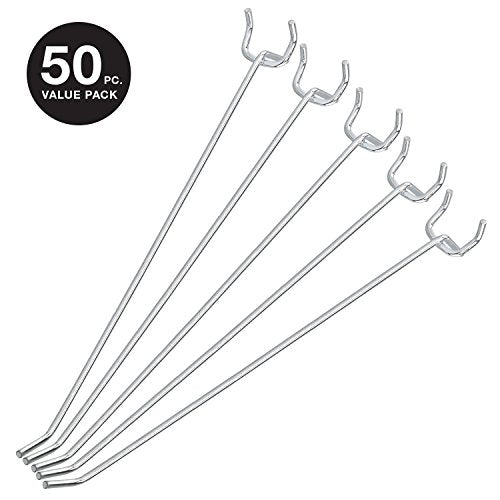 Neiko 53104A 8” Pegboard Hook Organizer Kit, 50 Pack, Hanging Hooks Set for Garage Organization, Great for Wall Hanging and Shelving, Tool Storage, Craft Organizing - size: 8" Pegboard Hooks (50 Pack)