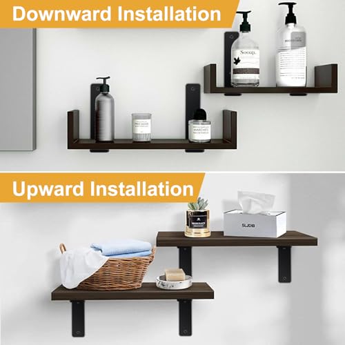 2 Pack - L 5" x H 4" x W1.5, 5mm Thick Black L Shelf Bracket, Iron Shelf Brackets, Metal Shelf Brackets, Floating Shelf, Shelf Supports with Screws - size: 5''x4'', style: Black 2 Pack