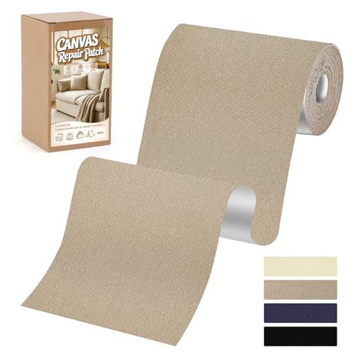 Canvas Repair Tape, 4x79 Inches Self-Adhesive Canvas Patch Repair - color: Beige