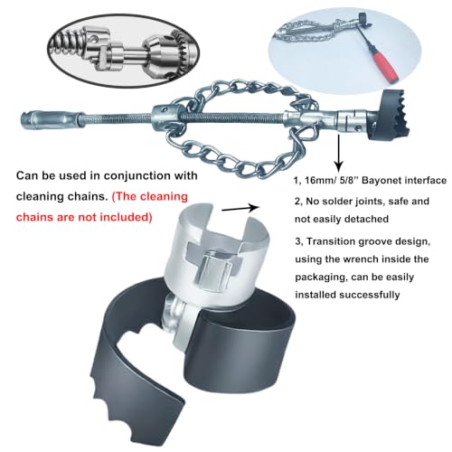 Power Drill Drain Auger Attachment for Toilet, Sink Drain Cleaner Tool