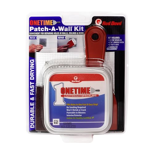 Red Devil 0549 ONETIME Lightweight Spackling Patch-A-Wall Kit, 1/2 Pint, Made in USA - size: Pack of 1, style: Kit