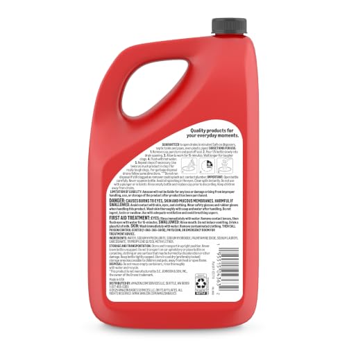 Amazon Basics Max Strength Drain Cleaner Gel, Hair Clog Remover, Dissolves Grease, Safe on All Pipes, 80 Fl Oz (Pack of 2), Packaging May Vary - size: 80 Fl Oz (Pack of 2)
