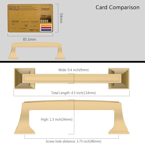 Amerdeco 10 Pack Champagne Bronze Cabinet Pulls 3-3/4 Inch(96mm) Hole Center Cabinet Hardware Kitchen Cabinet Handles for Bathroom Drawer Pulls Dresser Pulls ZH0010 - color: Champagne Bronze, size: 3.75"/96MM Hole Center