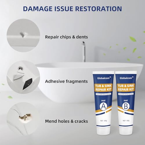 Tub Repair Kit White, Fiberglass Shower tub and Porcelain Sink Repair Kit