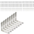 Stainless Steel Corner Bracket - 8 PCS Heavy Duty Right Angle Brackets for Wood Furniture and Metal Joints - 4 x 4 Inch - with Screw - size: 4 x 4 inch 8 pieces
