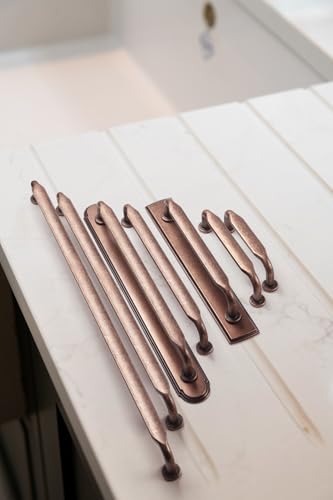 12 Pack Antique Copper Zinc Alloy Cabinet Handles - 3''(76mm) Hole Center Cabinet Pull Hardware for Bedroom, Kitchen L101 - color: Antique Copper, size: 3'' Hole Center