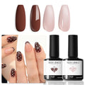 modelones Brown Gel Nail Polish Set 2 Pcs 15 ML Nude Brown - color: A2-Nude Essence
