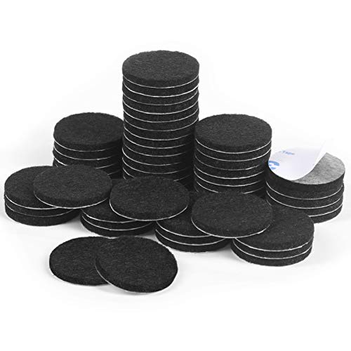 Shintop 50pcs Self-Adhesive Felt Pads for Furniture Protectors (Black)