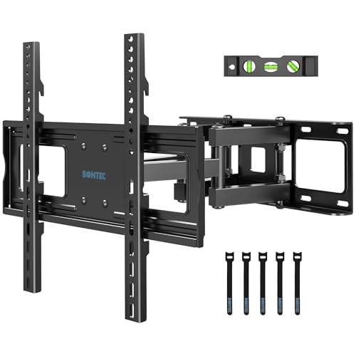 BONTEC Full Motion TV Wall Mountfor 23-70 Inch TVs, Swivel Tilt Dual Arms - size: 23-70 Inch