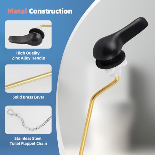 iFealClear Universal Metal Toilet Tank Flush Lever Replacement, Side Mount Toilet Handle Replacement Kit, Solid Brass Toilet Trip Lever Fits Most Toilets, Stainless Steel Chain, Oil Rubbed Bronze - color: Oil Rubbed Bronze, style: Side Mount Design