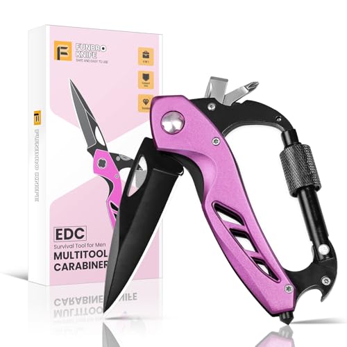 FUNBRO Pink Multitool Carabiner, Bottle Opener and Screwdriver - color: Pink