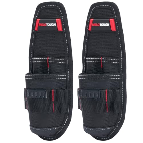 MELOTOUGH Small Tool Pouch with Belt Clip Technician's Clip on Tool Pouch,Pocket Belt Holster Mini Electrican Holder with Sanp Clip (2PACK) - color: Small Tool Pouch with Red Color