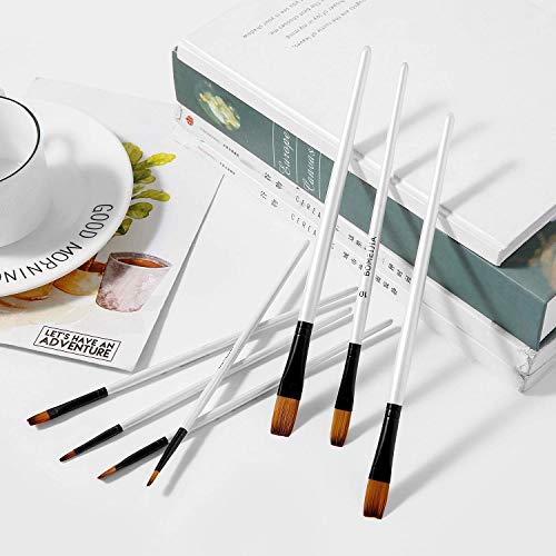 GETHPEN Flat Paint Brush Set for Acrylic Watercolor & Oil Painting,12pcs - style: Flat