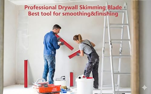 32 Inch Drywall Skimming Blade, Replaceable 0.50mm Stainless Steel Blade, Drywall Trowel for Gyprock, Drywall and Wall-Boardrd, Ergonomically Designed Grip - size: 32 inch