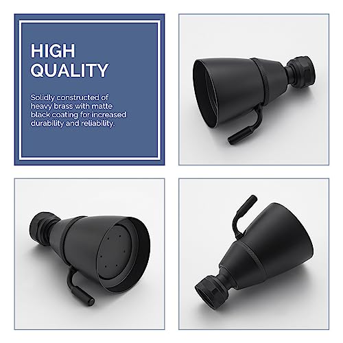 Angle Simple High Flow Shower Spray Head Adjustable, G 1/2, Matte Black - color: Matte Black