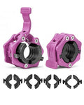 MAXRICH Ultra-Thin 1-Inch Barbell Clamps, Quick Release Weight Clips for 23–30mm Bars, Secure Barbell Collars for Home Gym - color: Pink