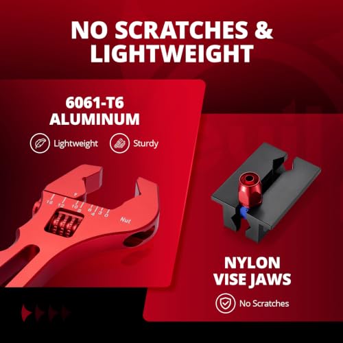 EVIL ENERGY AN Fittings Wrench 3AN-16AN with 4" Magnetic Vise Jaw Pad - color: Red
