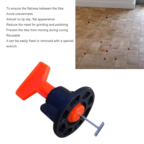 Tile Leveling System Kit,100pcs Reusable Tile Leveler Spacers+500pcs Cross-shaped Tile Spacers+2 wrenches