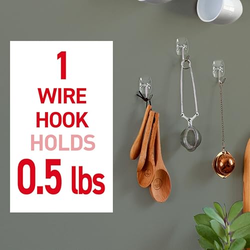Command Small Clear Wire Toggle Hooks, 20 Wall Hook and 24 Strips, Damage-Free Hanging with Adhesive, Great for Hanging, Organization and Storage, Holds up to 0.5 lb - size: 2 Pack