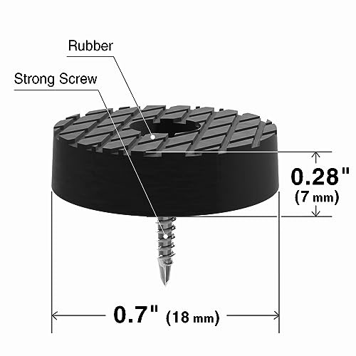 X-Protector Screw On Rubber Feet - 32 PCS 0.7" - Non Slip Furniture Pads - size: 0.7"