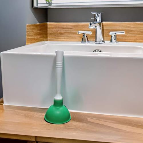 Drain Plunger, Mini Sink Unclogger, Small 4-Inch Clog Remover - color: Green