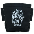 Wolf Black Canvas Tool Pouch, Tunnel Belt Loop, Bull Pin Loops & Bolt Bag Tote | Tradesman, Ironworker, Carpenter, 5’’x10’’x9’’ - color: Black