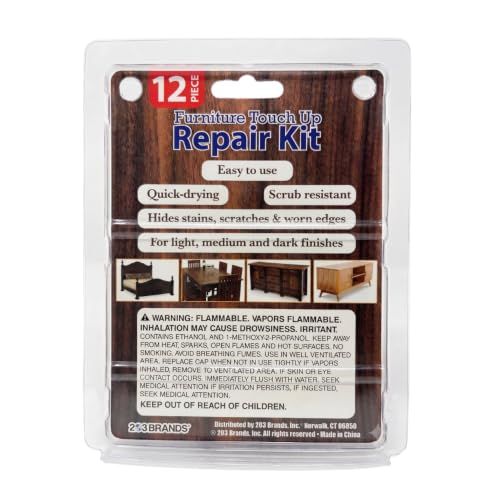 Furniture Touch-Up Markers Set | Wood Repair Kit for Fixing Stains and Scratches on Floors, Tables, Bedposts, Desks | Markers and Wax Sticks to Cover Up Oak Maple Cherry Walnut Mahogany