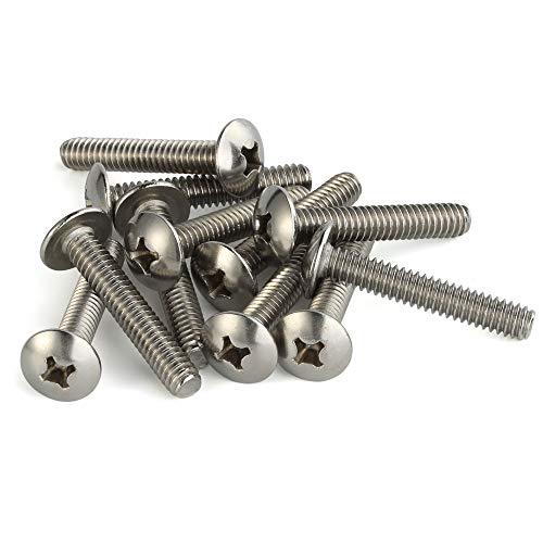 Mellewell #8-32 x 2" Truss Head Machine Screws, Full Thread, 18-8 Stainless Steel, Quantity 50 - color: Silver, size: #8-32 x 2"