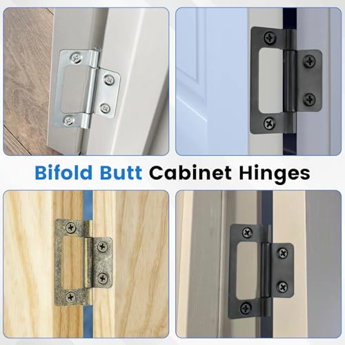 SDTC Tech 4-Pack Non-Mortise Door Hinges Bifold Butt Cabinet Hinges Bronze - color: Bronze