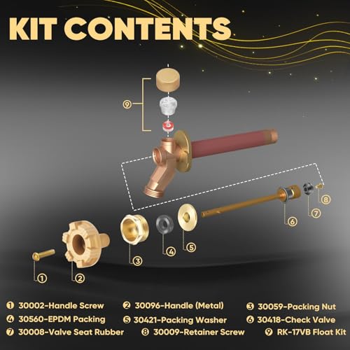 RK-17MH Repair Kit - Outdoor Faucet Metal Handle Repair Kit Compatible with Woodford Model 17 Outside Faucets - Fixes Water Leakage & Flow Interruption - style: RK-17MH Repair Kit