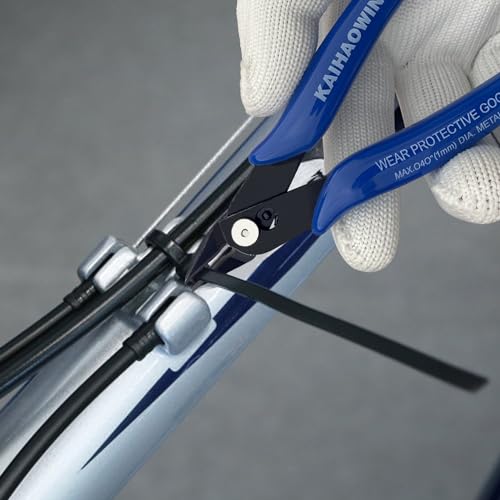 KAIHAOWIN Micro Wire Cutters with Spring, 2 Pack, 5 inch Precision Mini Flush Cutters Bulk, Nippers, Flush Cutting Pliers, Wire Snips, Small Side Cutters for Electronics Crafts Jewelry-Blue - size: 2 Pack