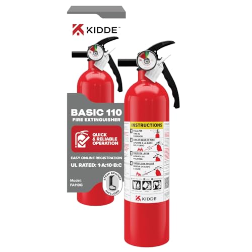 Kidde Basic 110 Fire Extinguisher for Home, 1-A:10-B:C, FA110G, 1 Pack - size: 1 Pack