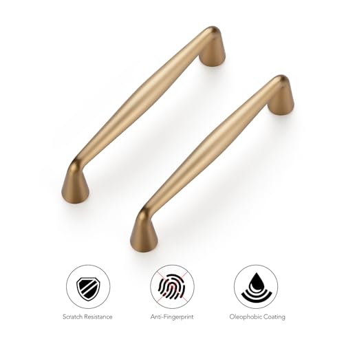 Ravinte Champagne Bronze Cabinet Handles Solid Handles,3-3/4 Inch,10 Pack - color: Champagne Bronze, size: 3-3/4 Inches Hole Center