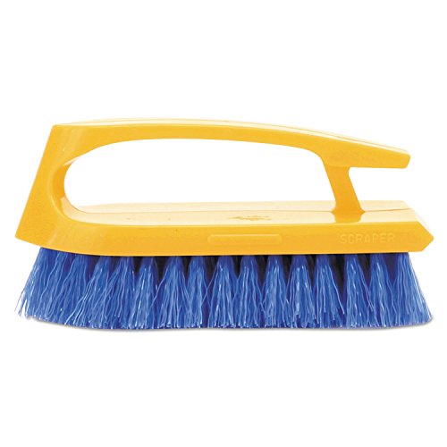 Rubbermaid Commercial Products Iron Handle Scrub Brush 6-inches Polypropylene Fill Cobalt Bristles For Hard Scrubbing on Tile/Grout/Floors/Walls/Countertops
