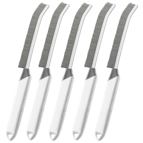 Crevice Cleaning Brush Bathroom Tile Groove Gap Cleaning Brush Premium Crevice Cleaning Tool Aluminum Support with 15° Angled Head-Grout Thin Brush,Kitchen & Bathroom Tool (5PCS) - color: 3pcs