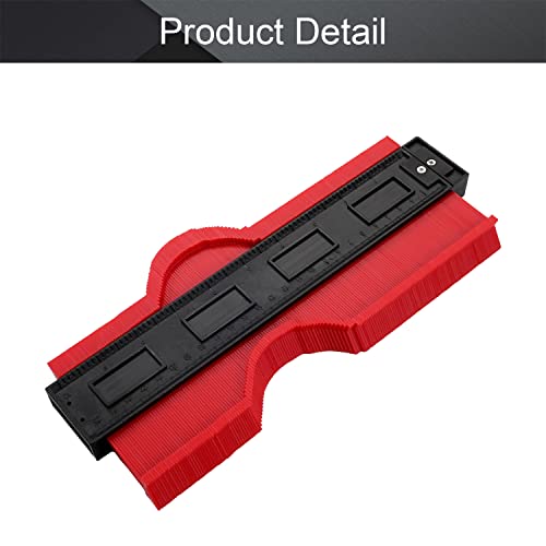 Utoolmart 10 Inch Profile Gauge Measure Ruler Contour Duplicator for Precise Measurement Tiling Laminate Wood Marking Tool Red 1pcs - size: 250mm Red
