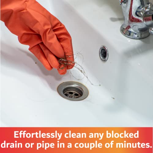 22" Long Sink Drain Brush – Slim Snake Hair Clog Remover Tool for Shower, Tub and Sink - Pipe/Tube Brush for Small Spaces, Drain Cleaning – B113C by FryOilSaver Co. - size: 22 Inches