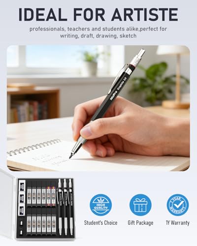 Nicpro 2mm Metal Mechanical Pencil Set with Case, 3PCS - size: 3 Pack