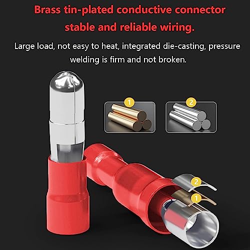 smseace 100PCS Bullet Wire Connectors Assortment Kit 22-16AWG Female&Male Bullet Connectors Terminal for Automotive Boat Stereo Industrial Equipment - size: 99Pcs