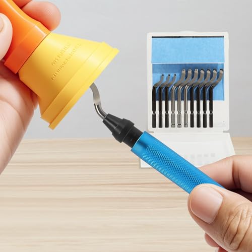VASTOOLS 18Pcs 3D Printer Deburring Tool Kit - 10 Interchangeable Blades, 6 Needle Files & Micro Wire Cutter for 3D Printing, Resin, Plastic Models & DIY Crafts