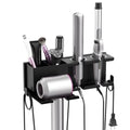 YSD Hair Dryer Holder Wall Mounted Metal Self Adhesive/Screw Organizer - color: Black, size: Standard