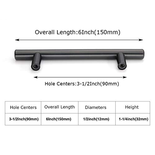 homdiy 3.5" Cabinet Handles Black Drawer Pulls - HD201BK Modern Cabinet Pulls Cabinet Hardware for Kitchen Cabinets, 10 Pack Stainless Steel Cupboard Handles - color: Black, size: 3-1/2in hole centers