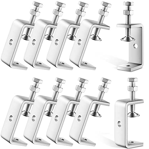 10 Pcs 304 Stainless Steel C Clamp Mini Tiger Clamp 1Inch Heavy Duty Metal U Clamps with Stable Wide Jaw Opening for Mounting Metal Working Woodworking(10 Pcs, 2 9/16 Inch) - size: 2 9/16 Inch