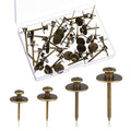 Zhengmy 40 Pcs Double Headed Picture Hangers Nails 4 Size, Bronze - color: Bronze