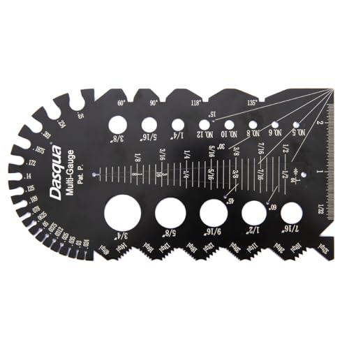 Dasqua 4 inch Center Scribe Gauge,6 in Rafter Square,12 in Combination Square, Thread Pitch Multi-Gauge and Scriber Square High-Precision Measuring Tool 5-Piece Multifunctional Woodworking Set