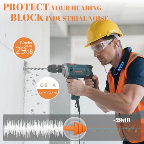 Bluetooth Earplug Headphones for Work, Replaceable Ear Tips
